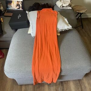 ORANGE BODY HUGGING DRESS